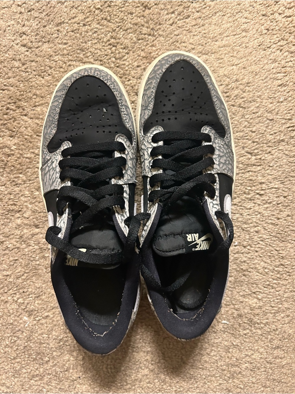 Nike Low Top Sneakers in Black and Gray Elephant Print